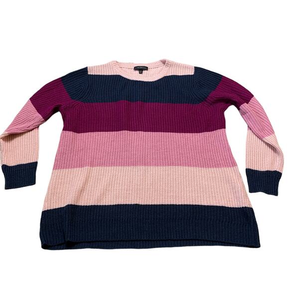 Lane Bryant Thick Striped Knit Crewneck Multicolored Sweater Plus 18 / 20 - Picture 2 of 5